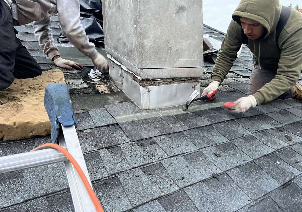Chimney repair work by The Good Roofer